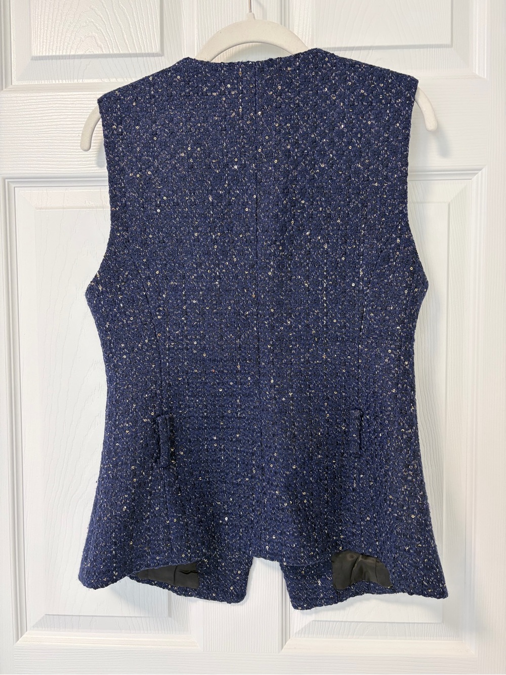Commense Navy Tweed Metallic-Thread Shell - Picture 3 of 6
